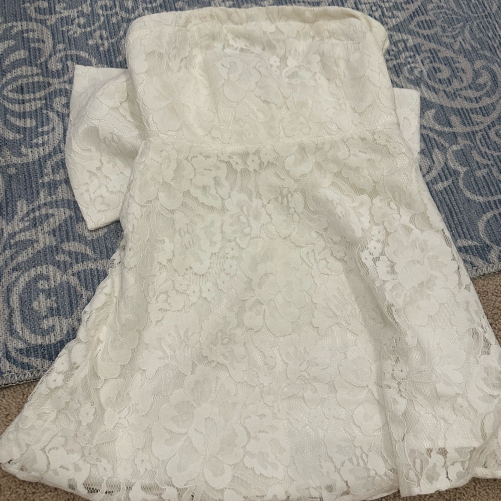 Altard State bow strapless lace dress